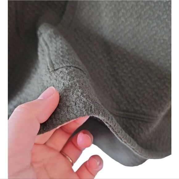 J Jill Women Textured Sweatshirt Green Kangaroo Pocket Round Neck Pullover Sz S - Picture 5 of 11
